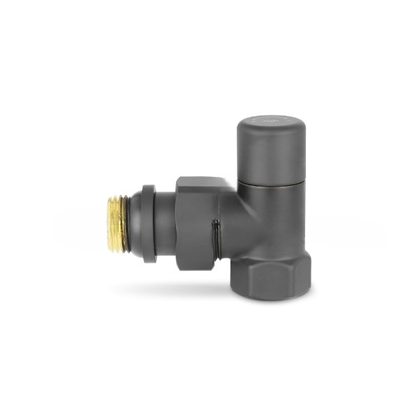 Ручной радиаторный клапан Varmega, 1/2", угловой, черный купить с доставкой по РФ