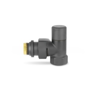 Ручной радиаторный клапан Varmega, 1/2", угловой, черный