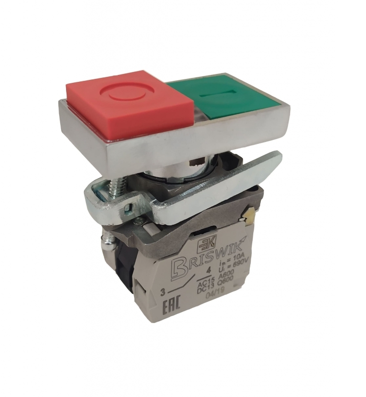 Выключатель Briswik КМЕ 9602м -С зел-красн IP65 УХЛ3 10А 0но+2нз купить с доставкой по РФ