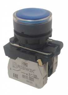 Выключатель Briswik КМЕ 4111м -Л 220В синий IP40 УХЛ2 10А 1но+1нз купить с доставкой по РФ