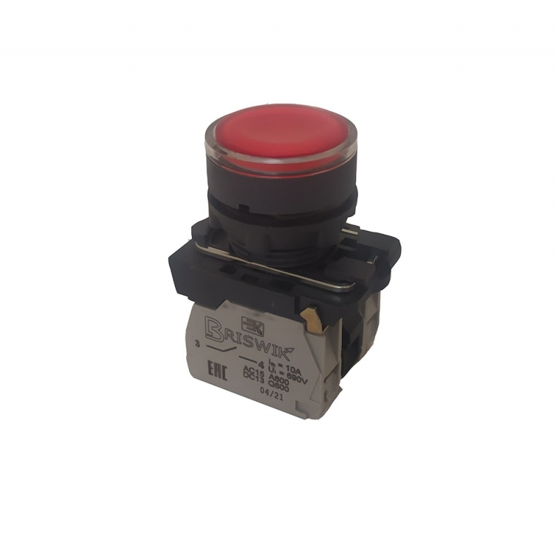 Выключатель Briswik КМЕ 4120м -Л 24В красный IP40 УХЛ2 10А 2но+0нз купить с доставкой по РФ