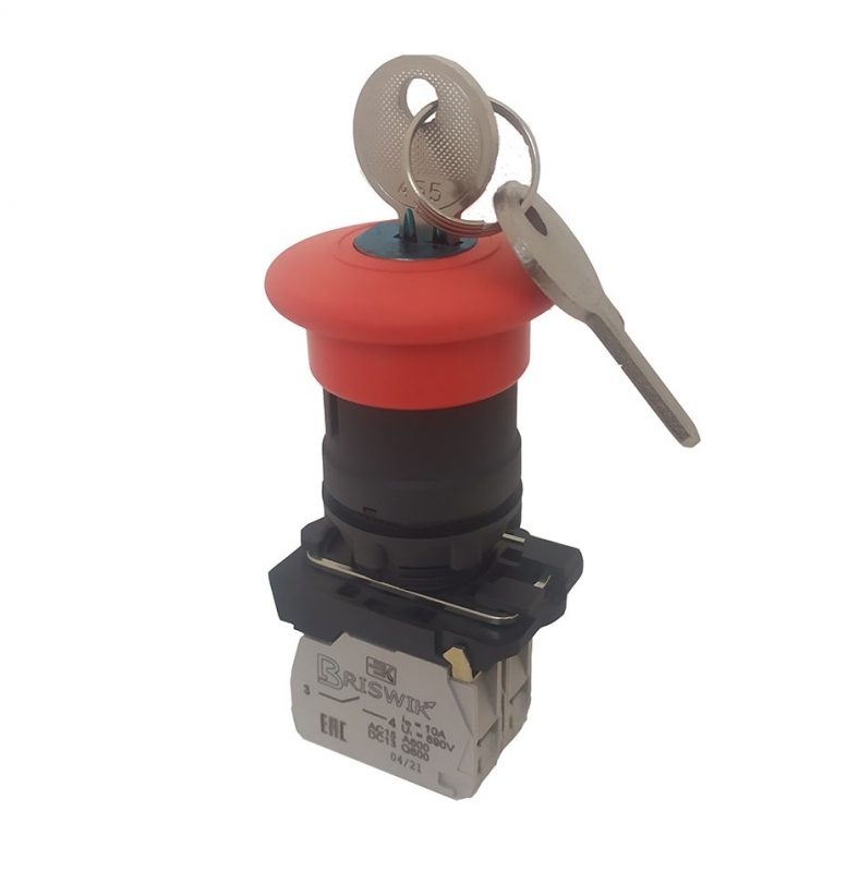 Выключатель Briswik КМЕ 5110м -К красный IP40 УХЛ2 10А 1но+0нз купить с доставкой по РФ