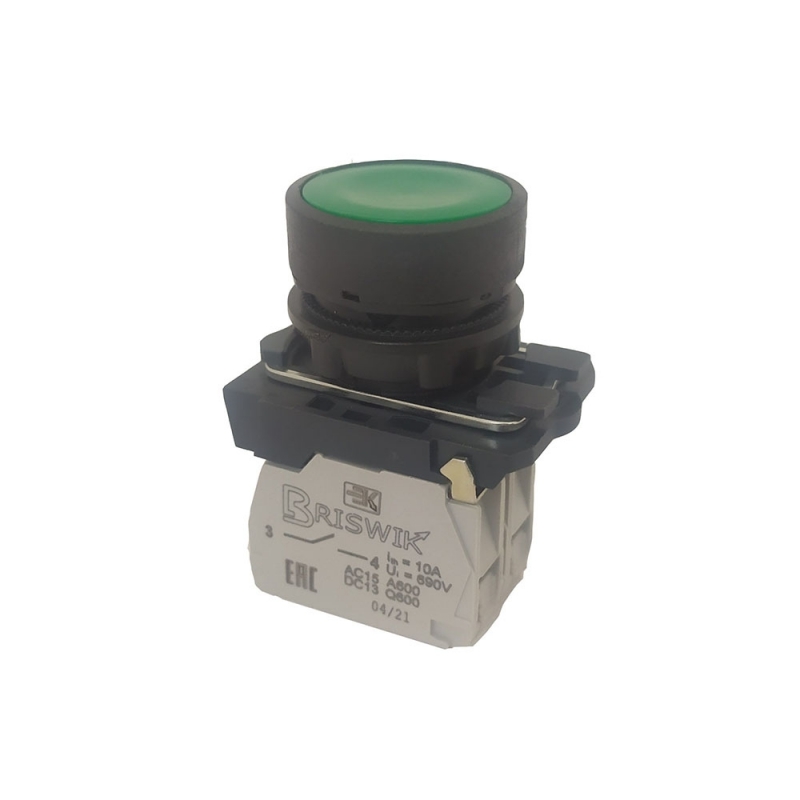 Выключатель Briswik КМЕ 6730м зеленый 3но+0нз Цилиндр с фиксацией IP66 купить с доставкой по РФ