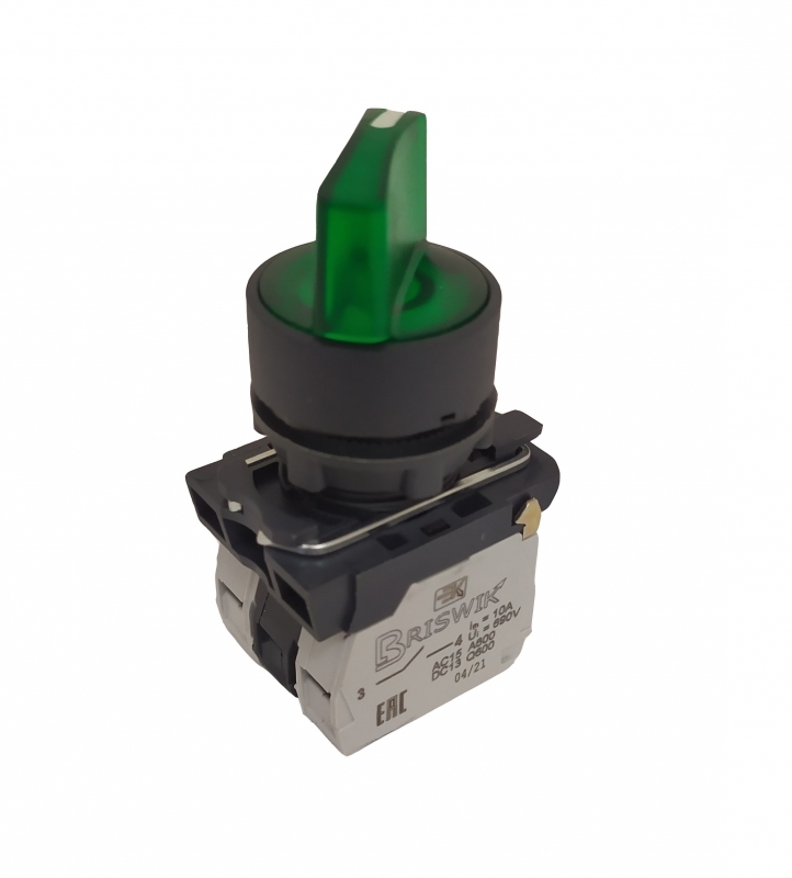 Переключатель Briswik КПЕ 1731 -РЛ 220В зеленый IP66 УХЛ2 10А 3но+1нз купить с доставкой по РФ