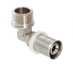 Пресс-фитинг – угольник Valtec VTM.253.N.002004 с переходом на наружную резьбу