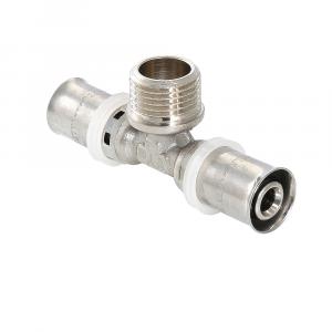 Пресс-фитинг – тройник Valtec VTM.233.N.320532 с переходом на наружную резьбу