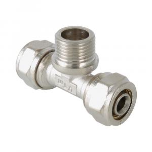 Фитинг обжимной – тройник Valtec VTM.333.N.320732 с переходом на наружную резьбу