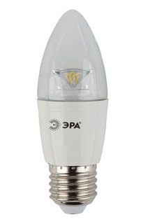 Лампа LED В35-7w-827-Е27-Сlear=ПРОЗРАЧ ЭРА