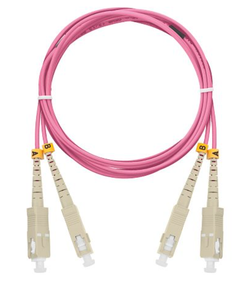Шнур NIKOMAX волоконно-оптический, соединительный, многомодовый 50/125мкм, стандарта OM4, LC/UPC-LC/UPC, двойной, полимерный материал нг(A)-HF, 2мм, маджента, 3м купить с доставкой по РФ