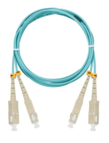 Шнур NIKOMAX волоконно-оптический, соединительный, многомодовый 50/125мкм, стандарта OM3, SC/UPC-SC/UPC, двойной, полимерный материал нг(A)-HF, 2мм, аква, 1м