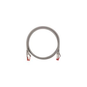 Коммутационный шнур NIKOMAX Slim Line S/FTP 4 пары, Кат.6a (Класс Ea), 500МГц, 2хRJ45/8P8C, T568B, заливной, с защитой защелки, многожильный, BC (чистая медь), 28AWG (7х0,127мм), LSZH нг(А)-HFLTx, серый, 0,5м