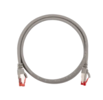 Коммутационный шнур NIKOMAX Slim Line S/FTP 4 пары, Кат.6a (Класс Ea), 500МГц, 2хRJ45/8P8C, T568B, заливной, с защитой защелки, многожильный, BC (чистая медь), 28AWG (7х0,127мм), LSZH нг(А)-HFLTx, серый, 3м купить с доставкой по РФ