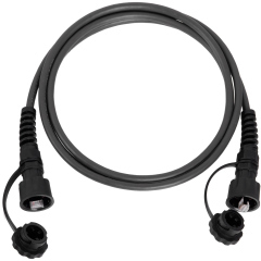 Индустриальный коммутационный шнур NIKOMAX F/UTP 4 пары, Кат.6 (Класс E), 250МГц, 2хRJ45/8P8C, T568B, многожильный, BC (чистая медь), 26AWG (7х0,160мм), IP67, с защитными крышками, PUR, черный, 3м