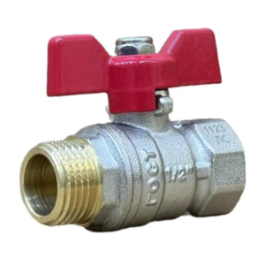 Кран шаровой резьб. 1/2", PN24, Sanext, латунь, вн.р.- нар.р., с бабочкой