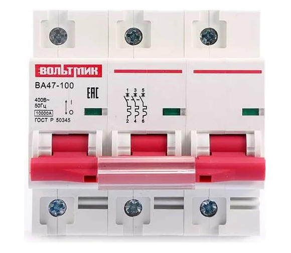 Автоматический выключатель ВТМ (S) ВА 47-100 3р 40А 10кА хар.D купить с доставкой по РФ