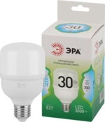Лампа светодиодная ЭРА GREEN LINE LED POWER T70-30W-840-E27 GL Е27 30 Вт колокол яркий белый свет купить с доставкой по РФ