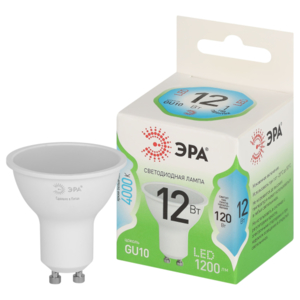 Лампочка светодиодная ЭРА GREEN LINE LED MR16-12W-840-GU10 GL GU10 12 Вт софит яркий белый свет