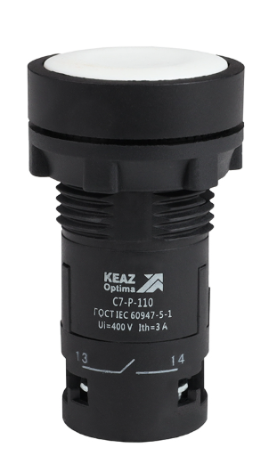 Кнопка КЭАЗ OptiSignal Compact D22 С7-P-110 белая 1НО XB7NA11 купить с доставкой по РФ