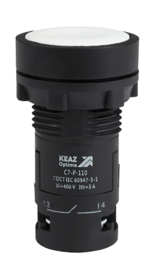 Кнопка КЭАЗ OptiSignal Compact D22 С7-P-110 белая 1НО XB7NA11
