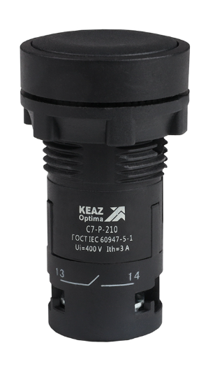 Кнопка КЭАЗ OptiSignal Compact D22 С7-P-210 черная 1НО XB7NA21