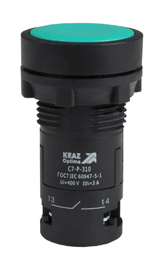 Кнопка КЭАЗ OptiSignal Compact D22 С7-P-310 зеленая 1НО XB7NA31 купить с доставкой по РФ