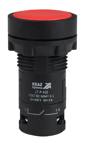 Кнопка КЭАЗ OptiSignal Compact D22 С7-P-410 красная 1НО XB7NA41