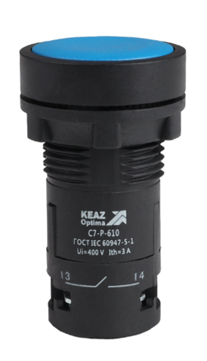 Кнопка КЭАЗ OptiSignal Compact D22 С7-P-610 синяя 1НО XB7NA61