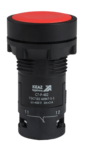 Кнопка КЭАЗ OptiSignal Compact D22 С7-P-402 красная 2НЗ XB7NA44