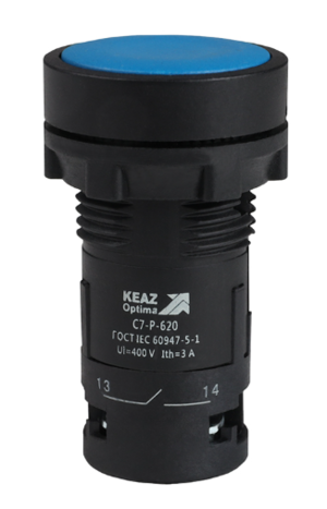 Кнопка КЭАЗ OptiSignal Compact D22 С7-P-620 синяя 2НО XB7NA63