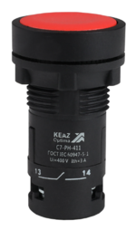 Кнопка с фиксацией КЭАЗ OptiSignal Compact D22 С7-PH-411 красная 1НО+1НЗ XB7NH45 купить с доставкой по РФ