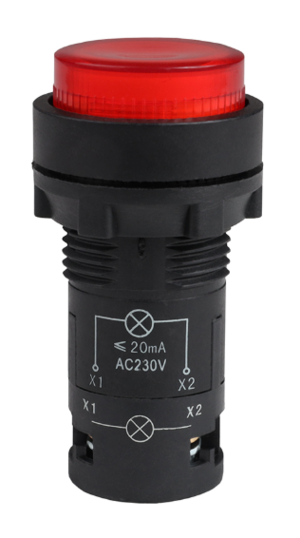 Кнопка с подсветкой КЭАЗ OptiSignal Compact D22 С7-PL-M401 красная 1НЗ 230 В AC XB7NW34M2