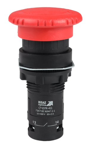 Кнопка аварийного останова КЭАЗ OptiSignal Compact D22 С7-ESTR-411 красная 1НО+1НЗ XB7ES545P