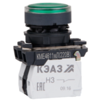 Кнопка КЭАЗ КМЕ 4622мЛ 24В зеленый 2но+2нз цилиндр индикатор IP65 купить с доставкой по РФ