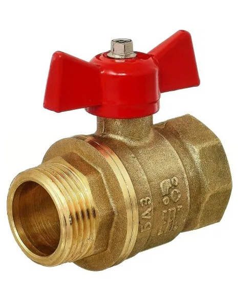 Кран шаровой латунь А31/1 Ду15 Ру40 м/р полнопроходной бабочка БАЗ купить с доставкой по РФ
