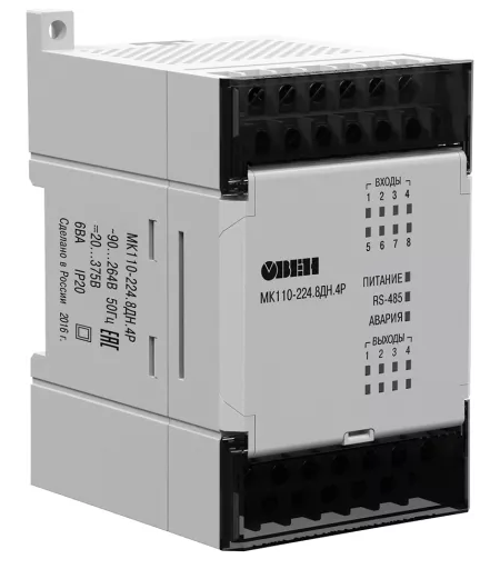 Модуль ввода-вывода 8 входов\4 выхода Овен МК110-224.8ДН.4Р [М01] купить с доставкой по РФ
