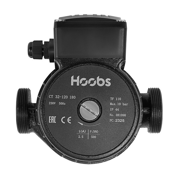 Насос циркуляционный Hoobs CT 32-120 180мм 500Вт 1x230В 50Гц (с гайками, чугун) купить с доставкой по РФ
