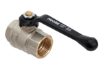 Кран шаровой латунный Hoobs ВР/ВР 1'' с алюминиевой ручкой-рычагом чёрного цвета купить с доставкой по РФ