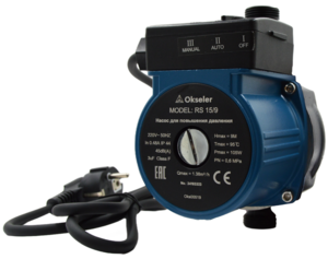 Насос циркуляционный для повышения давления Okseler RS 15/9