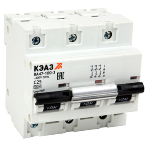 Выключатель автоматический КЭАЗ 3П 80А характеристика В 10кА ВА47-100-3B80-УХЛ3