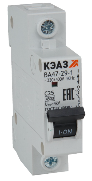Выключатель автоматический модульный КЭАЗ ВА47-29-1D16-УХЛ3 (4,5кА)