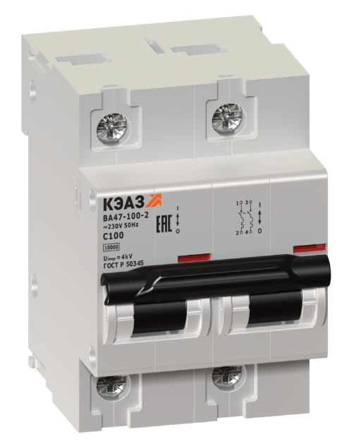 Выключатель автоматический модульный КЭАЗ ВА47-100-2С50-УХЛ3 купить с доставкой по РФ