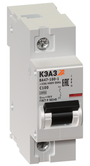 Выключатель автоматический модульный КЭАЗ 1п C 25А 10кА ВА47-100-1С25-УХЛ3