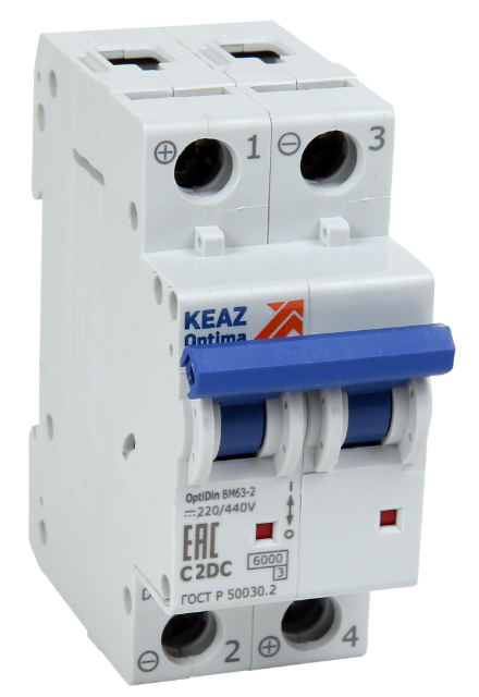Выключатель автоматический модульный OptiDin BM63-2B1-УХЛ3 купить с доставкой по РФ