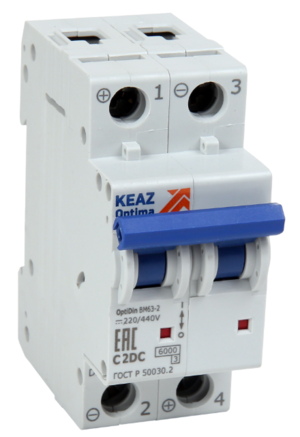 Выключатель автоматический модульный OptiDin BM63-2B1-УХЛ3