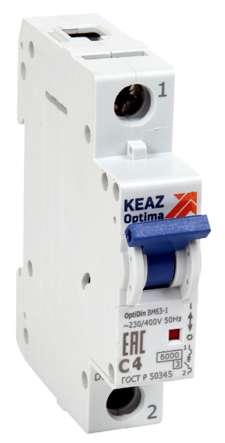 Выключатель автоматический модульный КЭАЗ OptiDin BM63-1D3-УХЛ3 купить с доставкой по РФ