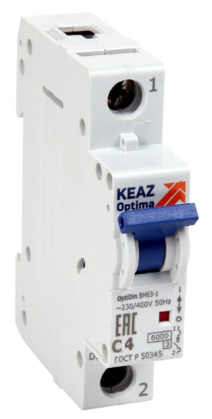 Выключатель автоматический модульный КЭАЗ OptiDin BM63-1D3-УХЛ3