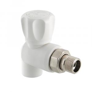 Кран шаровой Valtec полипропиленовый со сгоном угловой VTP.718.0.02004