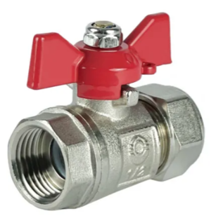 Кран шаровой обжимной VALFEX 16х1/2" никель VF.342.NB.16012