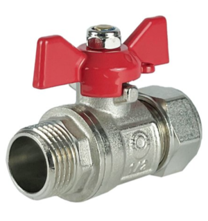 Кран шаровой обжимной VALFEX 16х1/2" никель