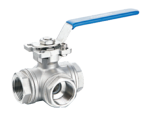 Кран шаровой нержавеющий трехходовой муфтовый Lotar (T-тип), 3/4" (DN20), AISI304 (CF8), LTR-TT20/4